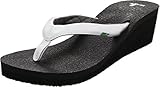 Sanuk Women's Yoga Mat Wedge Flip Flop,White,8 M US