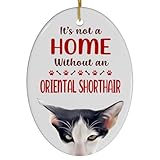 Bicolor Oriental Shorthair Cat Christmas Ornament