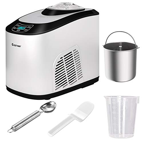 COSTWAY Ice Cream Maker, 1.6 Quart Automatic Ice Cream Machine Electric
