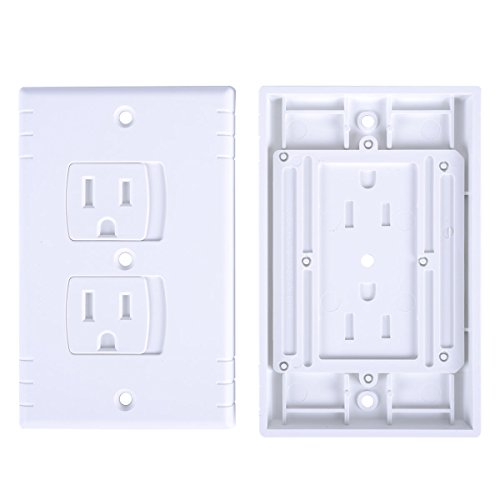 Self-Closing Electrical Outlet Covers, Cunina Wall Socket Plugs Plate Kit for Baby Proofing Child Safety, pack of 4