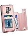 HianDier Wallet Case for Galaxy S9 Plus, Slim Protective Case with Credit Card Slot Holder Flip Folio Soft PU Leather Magnetic Closure Cover Case Compatible with Samsung Galaxy S9+ Plus, Rose Gold
