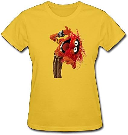 BOAO Women's The Muppets Animal Cartoon T-shirt Yellow XL