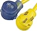 Conntek 14340 30Amp RV to 15/20Amp Pigtail Adapter,Yellow & Blue