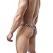 YUFEIDA Sexy Men's Underwear Thong G-string Leopard Print Bulge Pouch T-back Underpants (X-Large, Black)