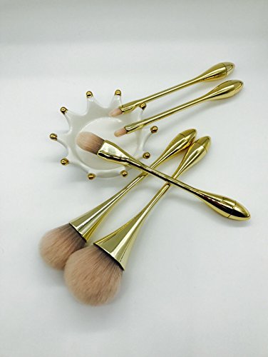 YoTruth 5 pcs Premium Comestic Brushes set Foundation Blending Blush Eyeliner Face Powder Brush Soft Comfortable Skin-friendly Gloden