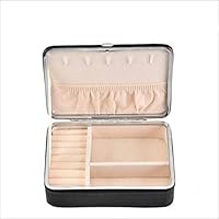 qzheng Portable Jewelry Box Storage Earring Ring Jewelry Necklace Box Leather