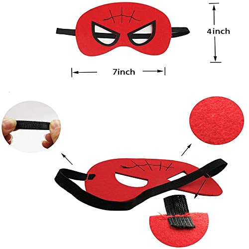 AukCherie Kids Dress Up 19PCS Ensemble de masques de super-héros et Bracelets Slap pour garçons Costumes Cadeaux de fête d\'anniversaire (set)