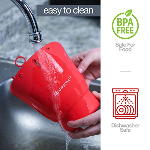 Modwaves 2 Pack Silicone Microwave Popcorn Popper Reusable Popcorn Bowls for Family Movie