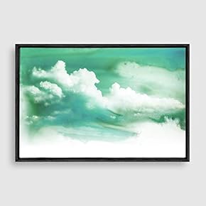 Framed Watercolor Cloud Home Artwork for Living Room Bedroom