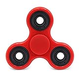 Cppslee Hands Fidget Spinner Toy Stress Reducer- Perfect For ADD, ADHD, Anxiety, and Autism Adult Children (red + black)