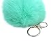 Kobwa(TM) Novelty Rabbit Fur Ball Charm Key Chain for Car Key Ring or Bag ,Mint Green with Kobwa's Keyring