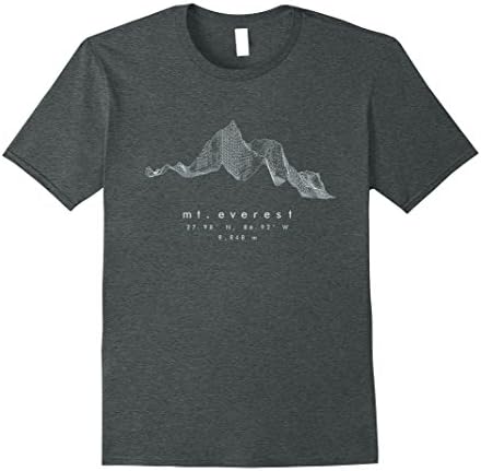 Mens Mt. Everest - Nepal - NASA DEM Hiking Apparel 2XL Dark Heather