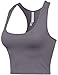 BEKDO Womens Basic Seamless Cropped Racerback Sports Tank Top-ONE Size-Gray
