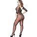Body Stocking Lingerie For Women,Net Fishnet Bodysuit Crotchless Bodystocking In Black