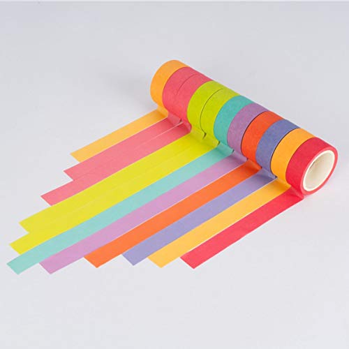 60 Rolls VVA Washi Masking Tapes | 15mm Wide Colorful Decorative Masking DIY Tapes for Crafts Scrapbook Gifts Warpping (1.5cm X 5m)