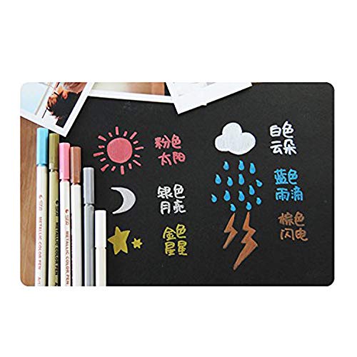 Vstoy Metallic Paint Markers Pens - Medium Point Metal Art Permanent Marker Set For Glass Paint, Gift Card Making (White suit) - Thumbnail 6