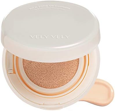 VELY VELY Official Milk Tone-Up Cushion, 0.52 oz, This Product Cushion Foundation, Skin Tone Correction, Whitening, Korean Cosmetics, Sunscreen, Waterlight Skin