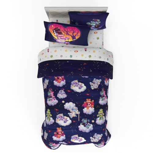 Franco Dekbed en lakenset, microvezel, verzorgingsberen X universele monsters, 5-delig, twinsize