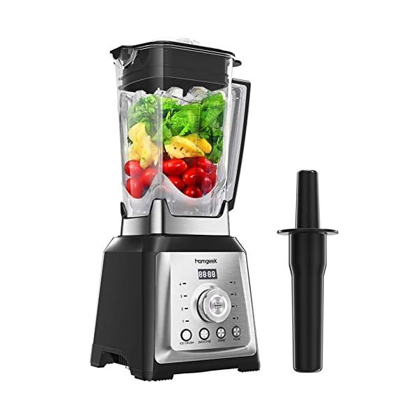 homgeek-2000W-Blender-Smoothie-Maker-Multifunction-Smoothie-Blender-with-4-Preset-Programs-8-Adjustable-Speeds-8-Sharp-Blades-and-2L-BPA-Free-Tritan-Container-Powerful-30000-RPM-High-Speed homgeek 2000W Blender Smoothie Maker, Multifunction Smoothie Blender with 4 Preset Programs, 8 Adjustable Speeds, 8 Sharp Blades and 2L BPA-Free Tritan Container, Powerful 30,000 RPM High Speed
