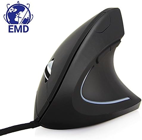 EMD - Mouse vertical wired 6DF Design- 800/1200/1600 DPI - Gaming special - Ergonomic - Prevents mouse syndrome - Prevents inflammation of the wrist, arm, shoulder and cervical - Recommended for professionals and Internet users