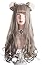 Long Wavy Wig Bangs - Natural Synthetic Hair Lolita Wig with Wig Cap For Women Cosplay and Daily Wear (Grey Mixed)
