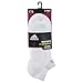 adidas womens Cushioned No Show Socks (3-Pair), White/ White, Medium