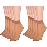 MALVA 10 Pairs Women's Ankle Low Cut Sheer Socks (30 Den)