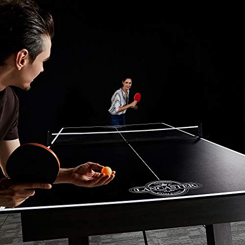 Lancaster 2 Piece Foldable Indoor Table Top Tennis Game Set with Net and Post