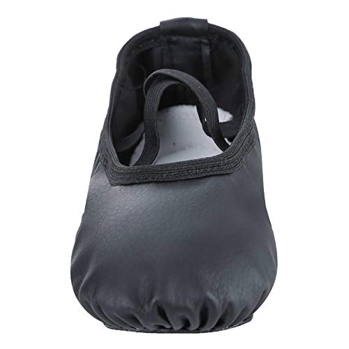 Dynadans PU Leather Ballet Shoes/Ballet Slippers/Dance Shoes (Toddler/Little/Big Kid/Women)-Black-4M Big Kid