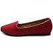 Ollio Women's Shoe Ballet Suede Jewel Stud Comfort Flat