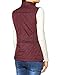 Allegra K Ladies Stand Collar Slant Pockets Quilted Casual Padded Vest Red S