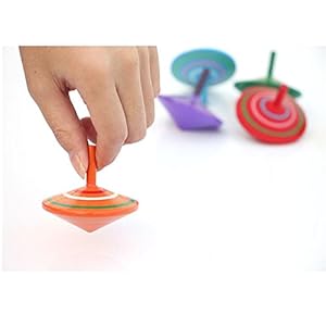 GoodPlay Gyroscope, 3 Pcs/Set Handmade Painted Wood Spinning Tops, Wooden Toys Educational Toys Kindergarten Toys…