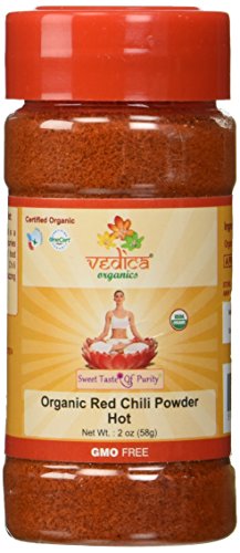 Organic red chili powder hot. 2 oz.