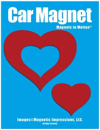 Hearts Car Magnet Red