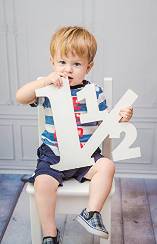 18 Month Old Toddler Photo Prop - 12 inch 1 1/2 for 18 Month Photo Shoot - Photography Props - Large Wooden Number Sign