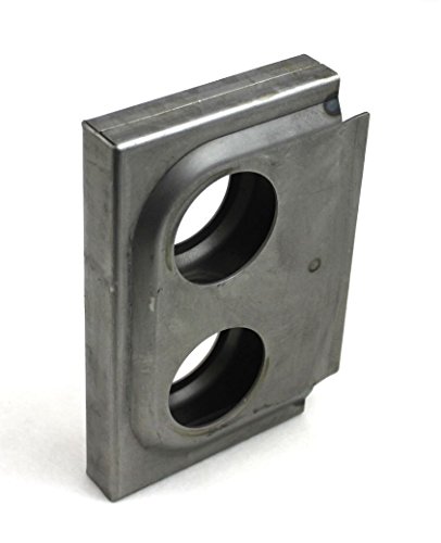 Gate Lockbox Double Hole Weldable Steel 7 3/8" x 4 7/16" x 1" Unpainted