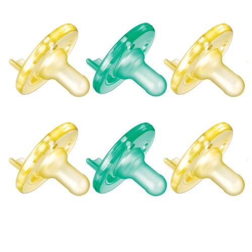 Philips Avent Soothie Pacifier, 0-3 Months, Yellow/Green - 6 Pack