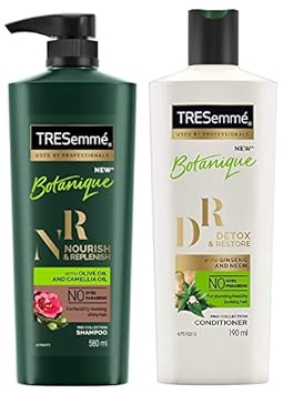 TRESemme Botanique Nourish and Replenish Shampoo, 580ml & TRESemme Detox and Restore Conditioner 190ml