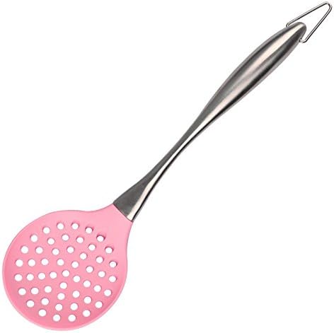Kitchenware Dana Carrie Stainless Steel kitchen spatula 304 stainless steel silicone kitchen utensils heat resistant silicone spatula non-stick inner pot, pink fishing spoon