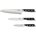 All-Clad Forged German Stainless Steel Chefs Knife, Utility Knife, Paring Knife, 3 Piece, Fully Forged, Expert Precision, Home Kitchen Knife Set, Cookware Knife Block Set, Kitchen Knives, Ultra Sharp