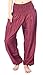 Boho Vib Women’s Rayon Print Smocked Waist Boho Harem Yoga Pants (L/XL, Solid Burgundy)thumb 1