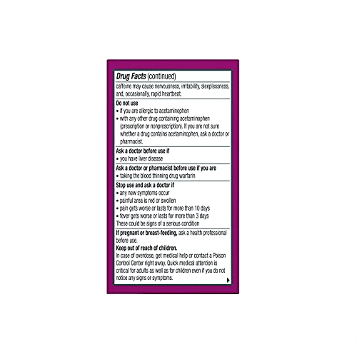 Excedrin Tension Headache Relief Caplets Without Aspirin for Head, Neck