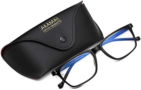 Akamai Blue Light Blocking Glasses - Mens & Womens Computer Screen Bluelight Protection - Anti UV Glare - Edisto Model (+1.25, Black)