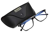 Akamai Blue Light Blocking Glasses - Mens & Womens Computer Screen Bluelight Protection - Anti UV Glare - Edisto Model (+0.0, Black)