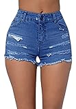 Dalinarrow Women's Sexy Plus Size Tunic Ripped With Holes Denim Jean Shorts