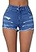 Dalinarrow Women's Sexy Plus Size Tunic Ripped With Holes Denim Jean Shorts