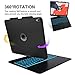 IVSO Keyboard Case for ipad pro 12.9 2018 3rd -360 Degree Rotation,Backlit 7 Color, iPad Case with Keyboard Apple Pencil Charging Supported Fit for Apple ipad pro 12.9 2018 (Black)