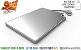 Thinnest 4mm Power Bank, OCTOPUS RAZOR Portable 2300mAh Charger Super Slim and Fast for Cell Phones - 2016 Model External Battery for Apple iPhone, Samsung Galaxy and More - Aluminum (Grey)