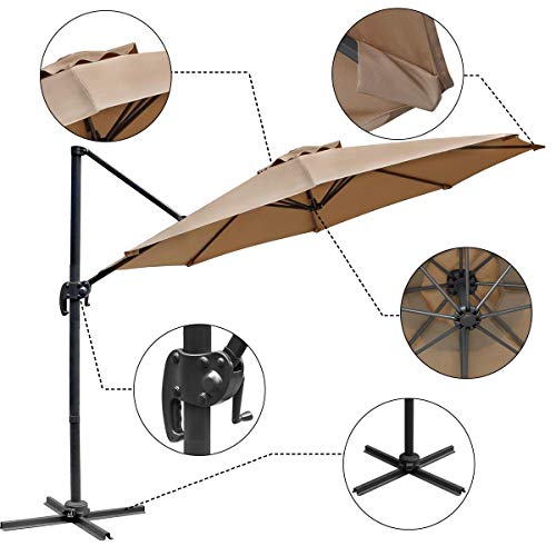 image for Aclumsy 10ft Patio Offset Cantilever Umbrella-Patio Hanging Umbrellas,