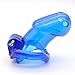 Comfortable Chastity Device Men, Adjustable Chastity Cage with 4 Rings, Biosourced Resin Cock Cage Penis Ring Chastity Belt Adult Game Sex Toy Blue